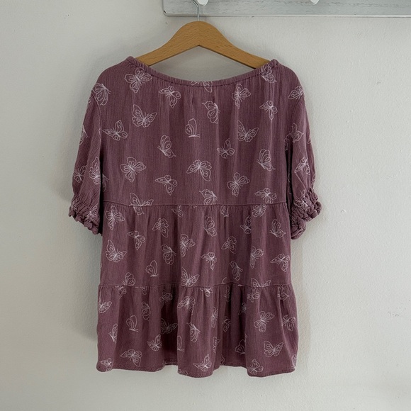 Cat & Jack Butterfly Print purple Tunic top size 10/12 - Picture 5 of 5